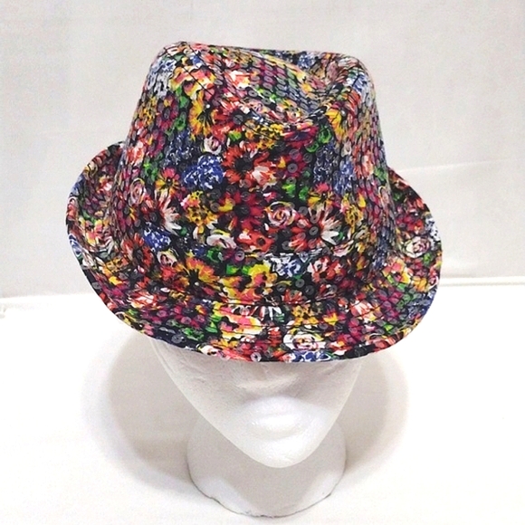 Disney Youth Fedora Hat Colorful Floral Sequin Sparkle Party Costume Accessory - Picture 1 of 11